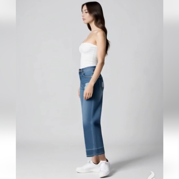 GAP High  Rise Patchwork Wide-Leg Jeans Size 26 - Picture 2 of 11